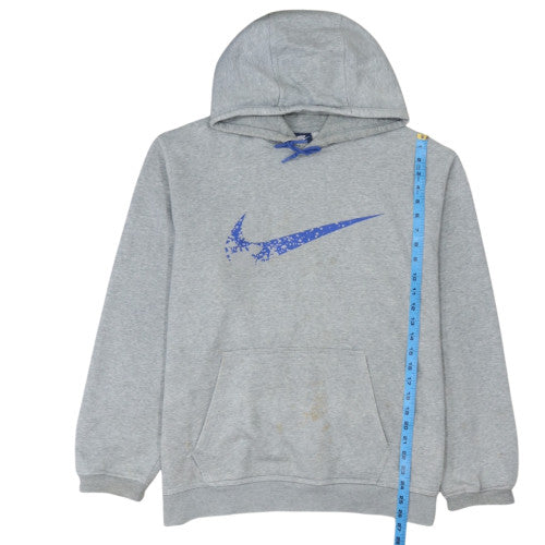Nike Men's Grey 2XL Pullover Hoodie with Blue Logo