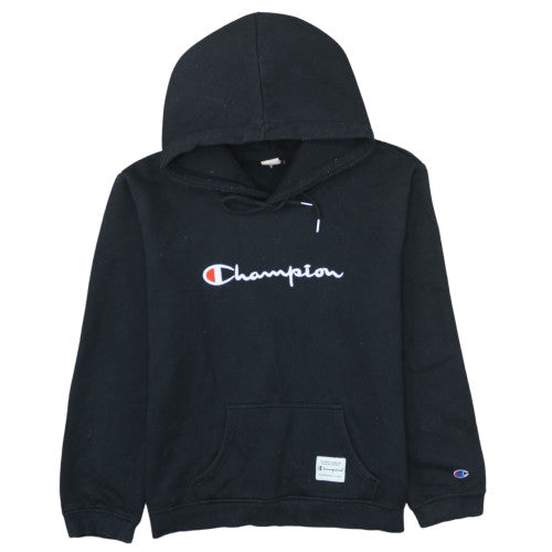 Champion Men's Black XL Pullover Hoodie Logo Embroidered Fleece