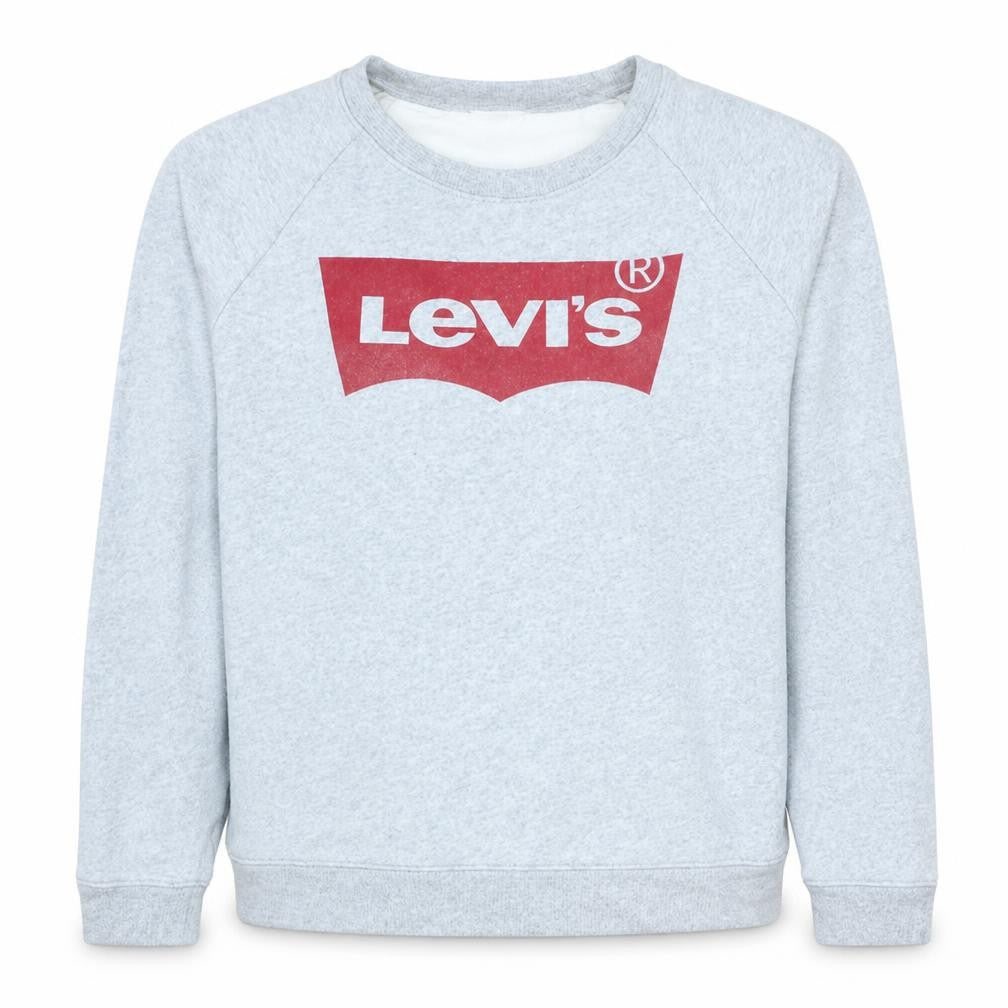 Front view of Levi's men’s grey xl crew neck pullover sweatshirt
