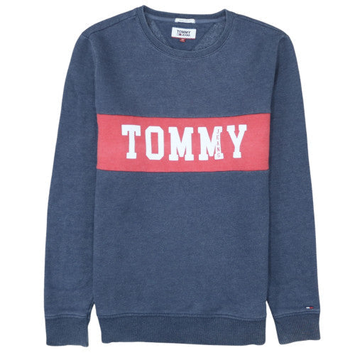 Tommy Jeans Men's Blue Logo Pullover Sweatshirt Size M Regular Fit