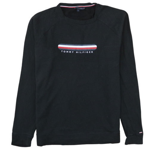 Tommy Hilfiger Men's Black Logo Crew Neck Sweatshirt Size M