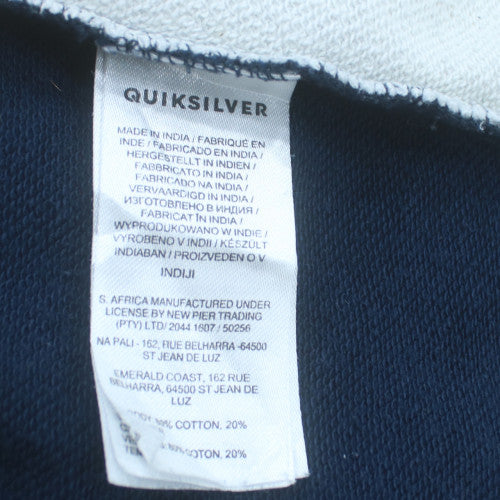 Quiksilver Mens Blue White Colour Block Crew Sweatshirt Size S