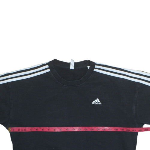 Adidas Womens Black Crew Neck Pullover Sweatshirt Size M