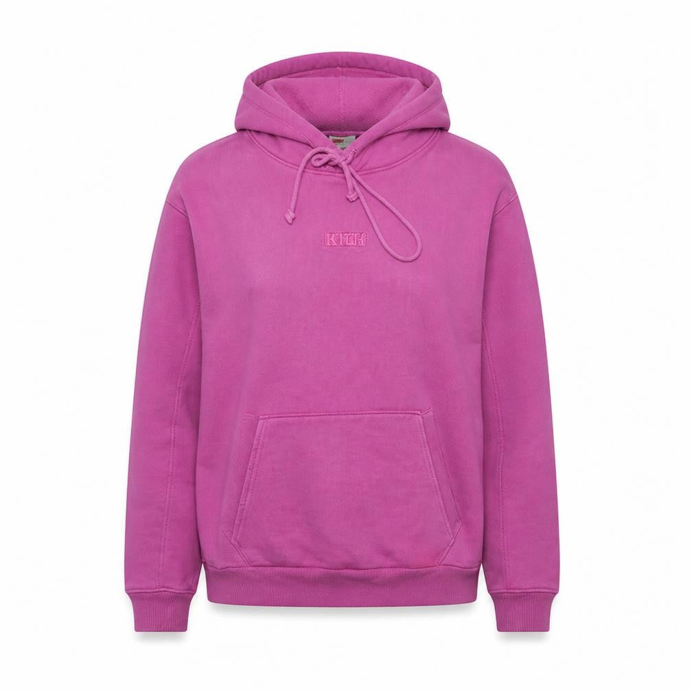 Front view of Levi's women’s pink pullover hoodie medium cotton blend