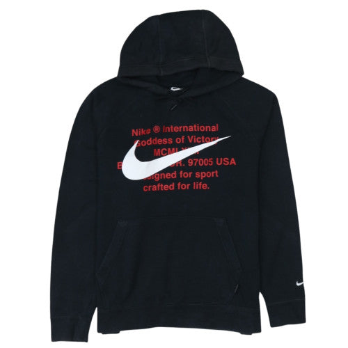 Nike Men’s Black Pullover Hoodie L Logo Graphic Fleece Sweatshirt