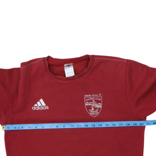 Adidas Men's Red Small Crew Neck Pullover Sweatshirt