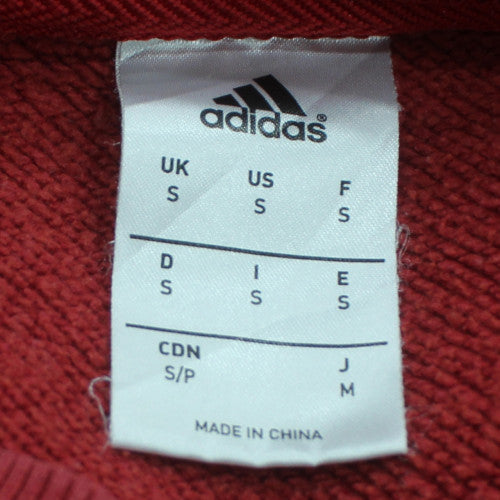 Adidas Men's Red Small Crew Neck Pullover Sweatshirt