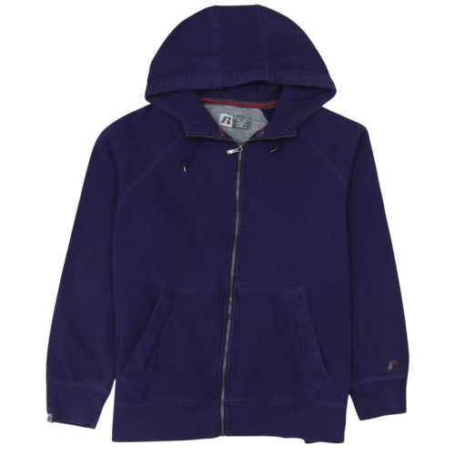 Russell Men’s Purple Full Zip Hoodie XL Fleece Cotton Blend