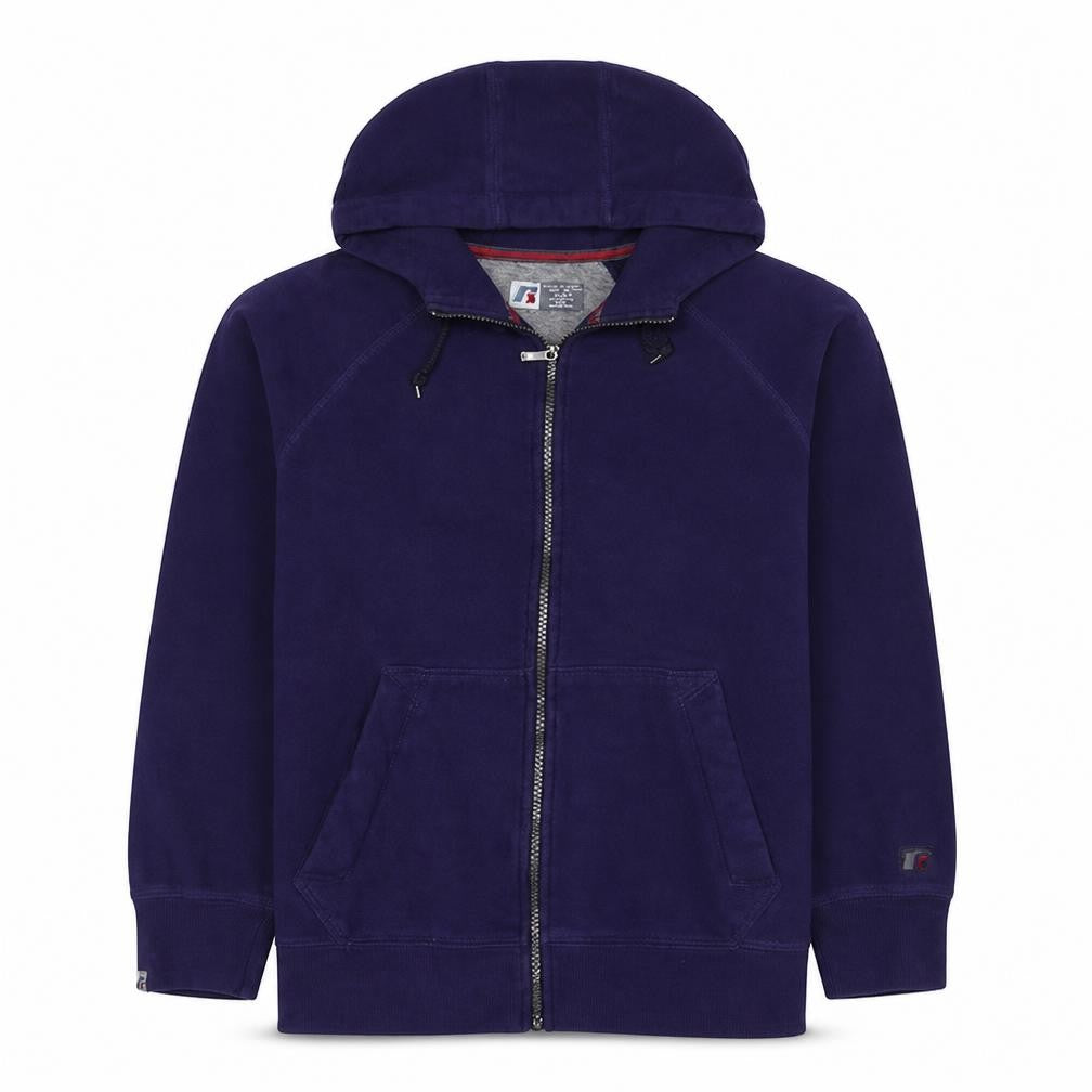 Russell Men’s Purple Full Zip Hoodie XL Fleece Cotton Blend