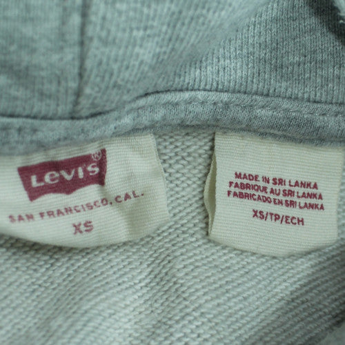 Levi's Womens Grey Pullover Hoodie XS Logo Casual Sweatshirt