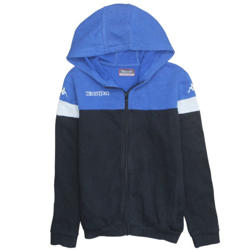 Kappa Boys Blue & Black Full Zip Hoodie 12 Years Cotton Blend