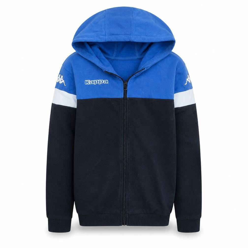 Kappa Boys Blue & Black Full Zip Hoodie 12 Years Cotton Blend