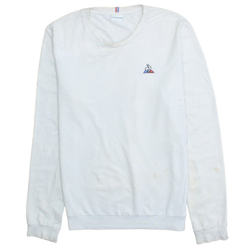 Le Coq Sportif Men's White Crew Neck Sweatshirt L Pullover Logo