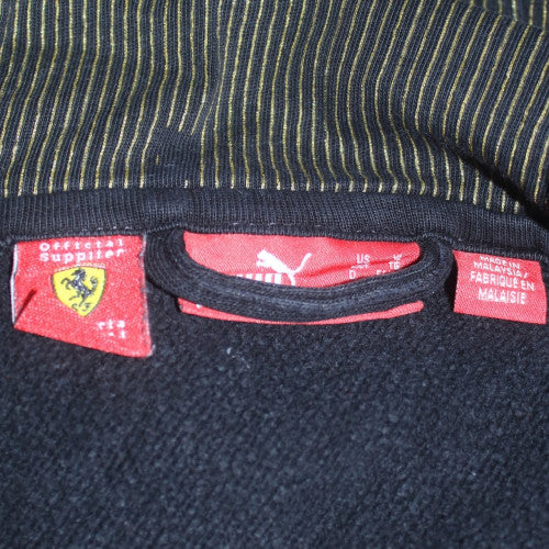 Puma Ferrari Men’s Black Full Zip Hoodie L Graphic Motorsport