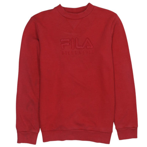 Fila Womens Red Crew Neck Pullover Sweatshirt Size 10 Cotton Blend