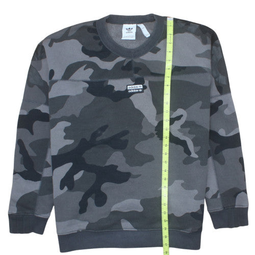 adidas Men's Grey Camouflage Pullover Sweatshirt Size M
