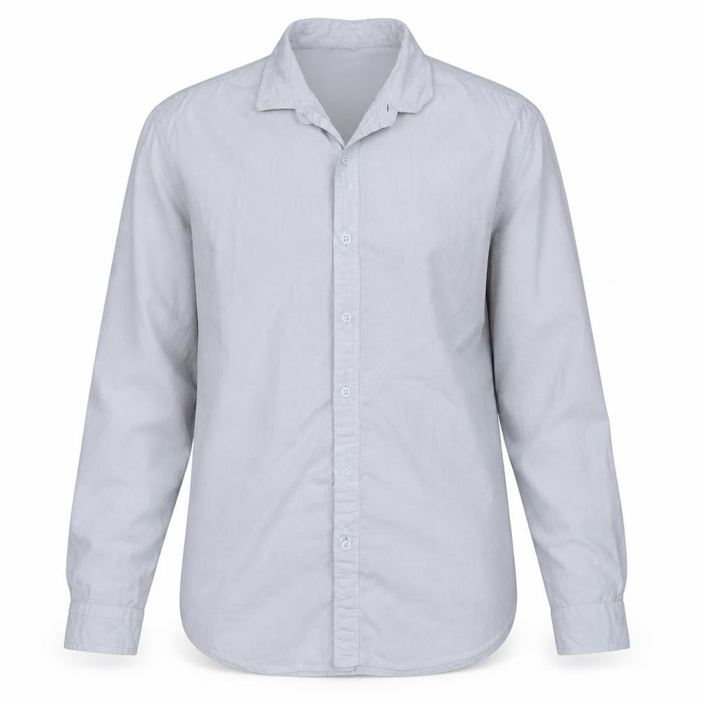 Lee Men's White Slim Fit Long Sleeve Cotton Button-Up Shirt Size M