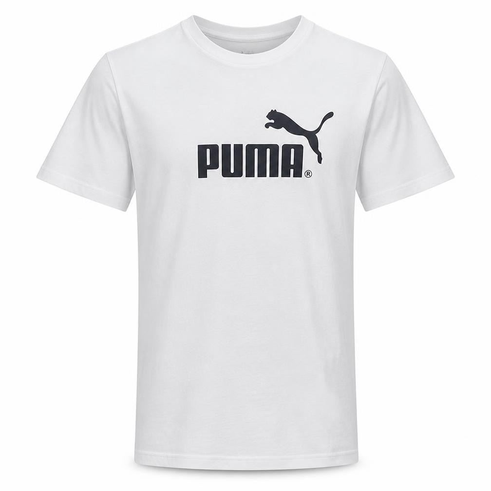 Puma Men's White Small Logo Graphic Sports T-Shirt
