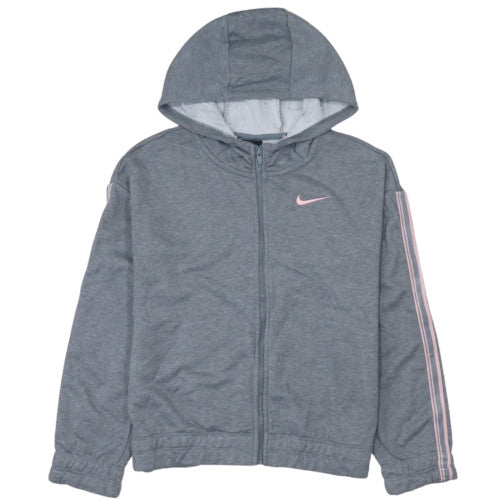 Nike Girls Grey Dri-Fit Full Zip Hoodie XL Lightweight Sportswear