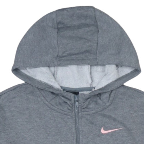 Nike Girls Grey Dri-Fit Full Zip Hoodie XL Lightweight Sportswear