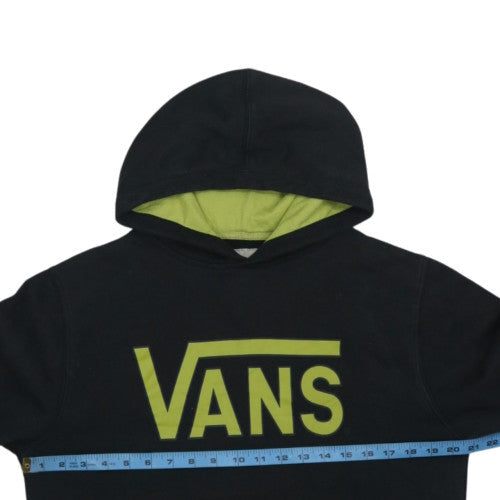 Vans Boys Black XL Pullover Hoodie with Logo Print and Kangaroo Pocket