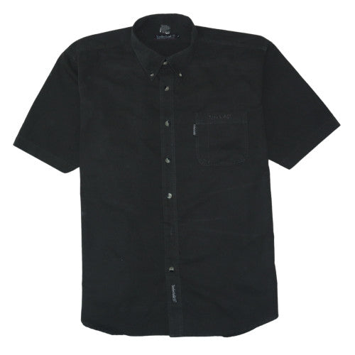 Timberland Men's Black Short Sleeve Button-Down Cotton Shirt Size L
