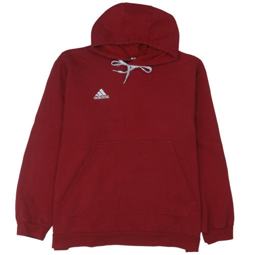 Adidas Men's Red 2XL Pullover Hoodie with Logo and Pocket