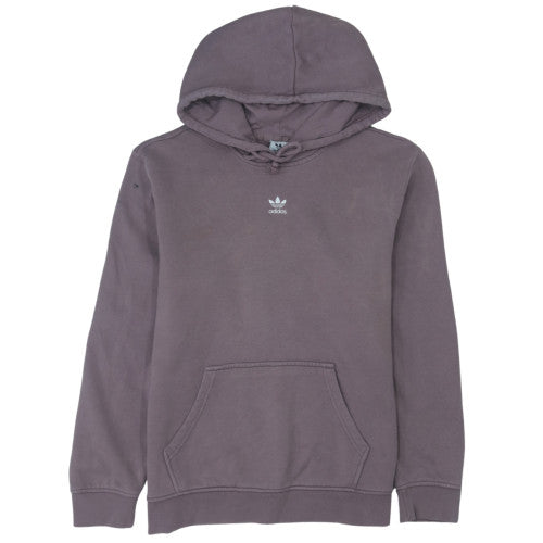 Adidas Womens Purple Pullover Hoodie Size 16 Relaxed Fit Logo Cotton