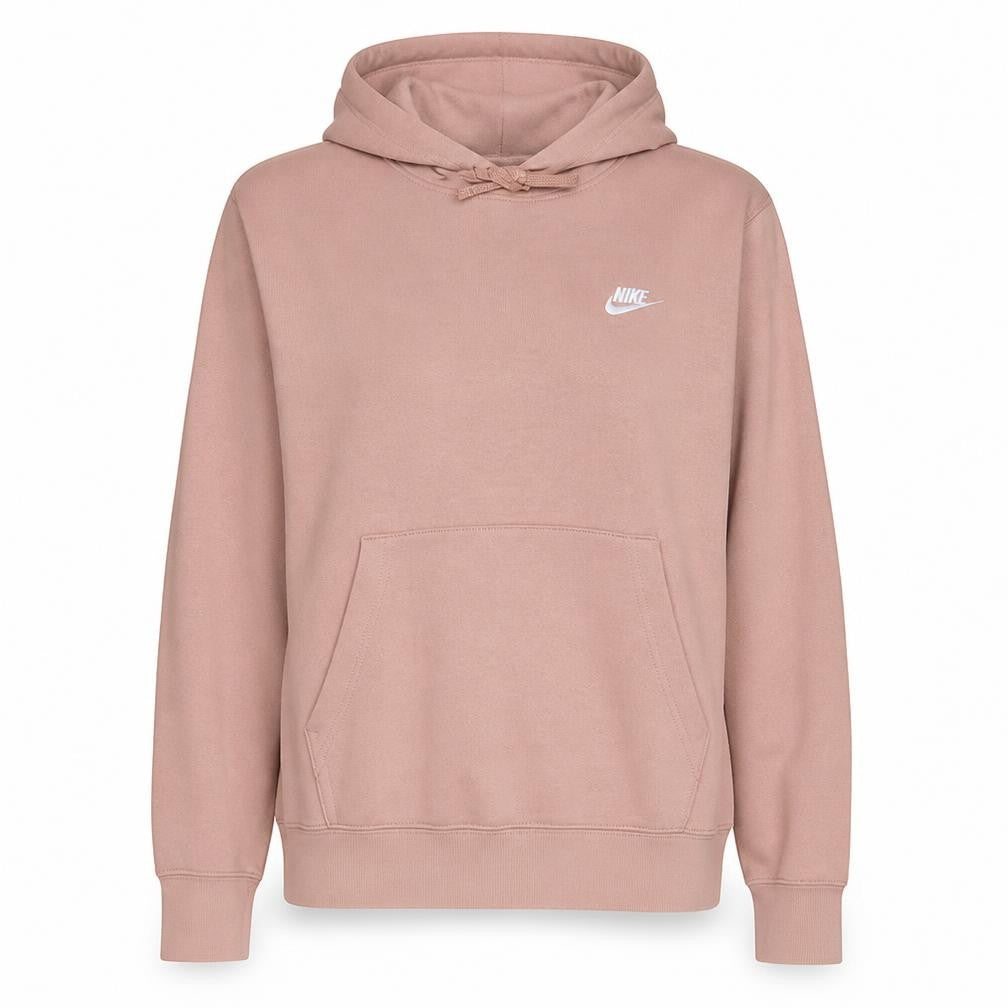 Front view of Nike women’s pink pullover hoodie m hooded sweatshirt casual
