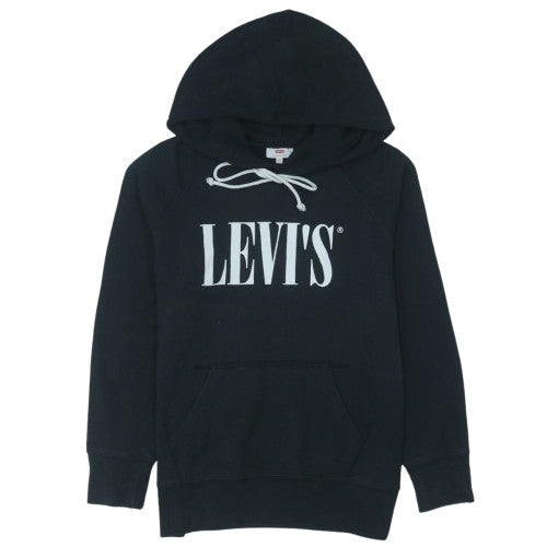 Levi's Womens Black XS Pullover Hoodie with Logo Print
