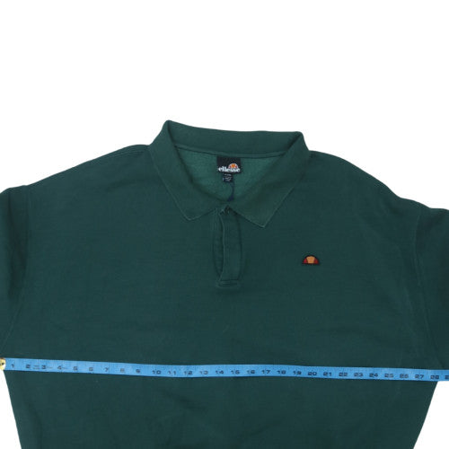 Ellesse Men’s Green Collared Henley Sweatshirt 2XL Regular Fit