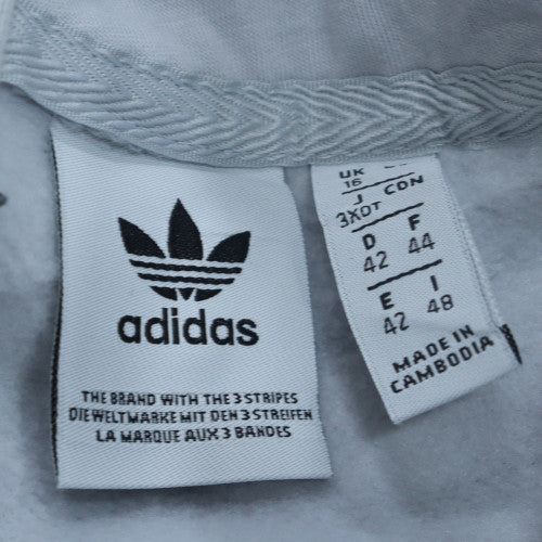 Adidas Womens Blue Pullover Hoodie Size UK 16 Cotton Blend Casual