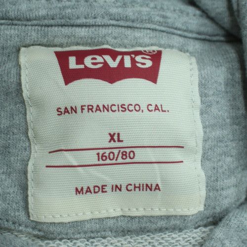 Levi's Boys Grey XL Pullover Hoodie 100% Cotton Logo Print