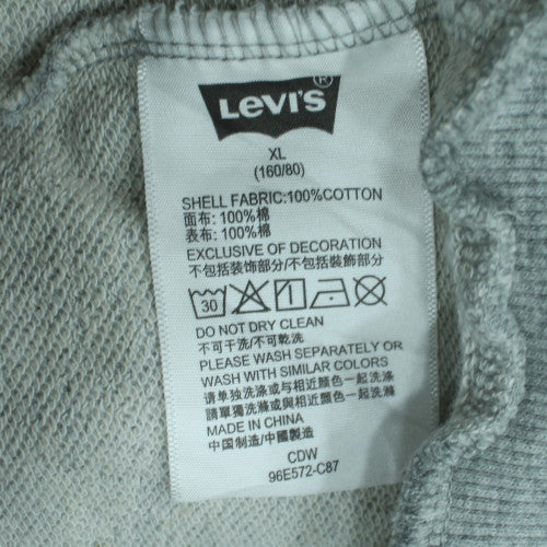 Levi's Boys Grey XL Pullover Hoodie 100% Cotton Logo Print