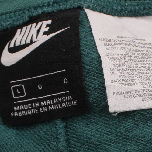 Nike Men's Green Sweatpants L Fleece Joggers with Drawstring