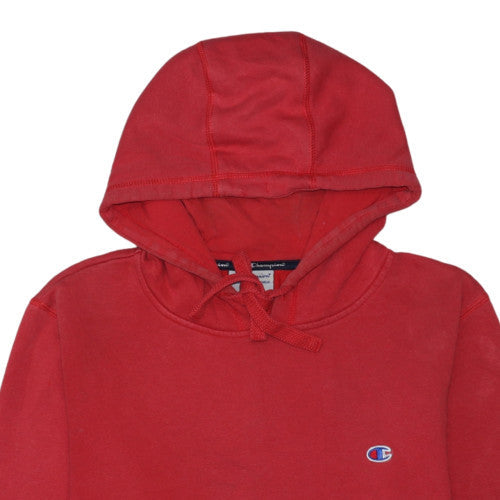 Champion Men's Red XL Pullover Hoodie with Logo Sleeve & Kangaroo Pocket