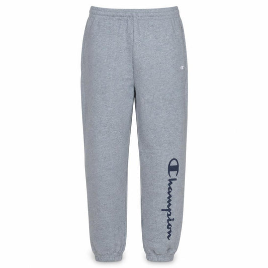 Front view of Champion Men's Grey L Sweatpants Jersey Tapered Fit Logo