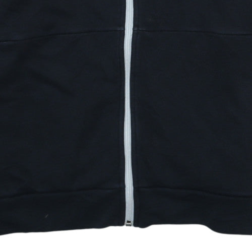 Adidas Mens Black & White Full Zip Hoodie Size L Hooded Sweatshirt