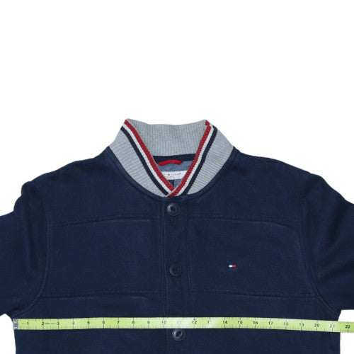 Tommy Hilfiger Men Blue Varsity Jacket Size L Cotton Blend