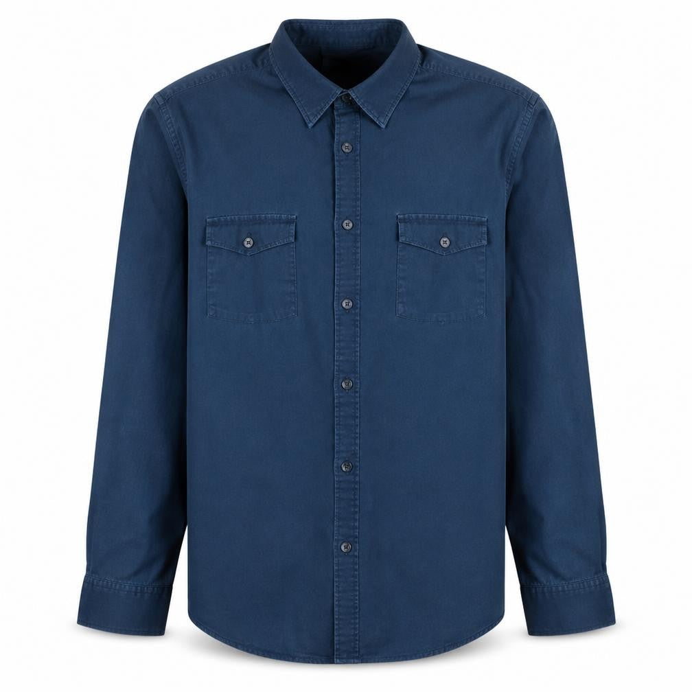 Calvin Klein Men's Blue Slim Fit Long Sleeve Button-Up Shirt Size S