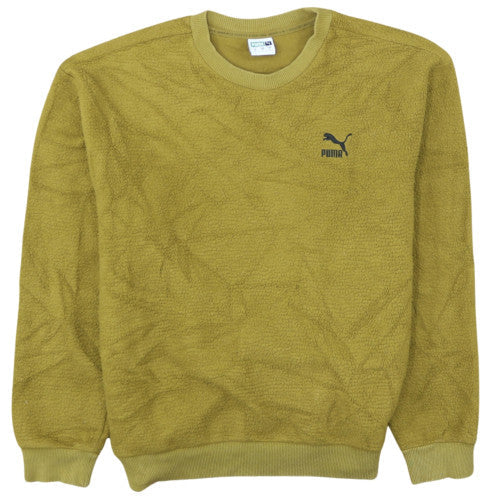 Puma Men's Yellow Fleece Crew Neck Pullover Sweatshirt Size S
