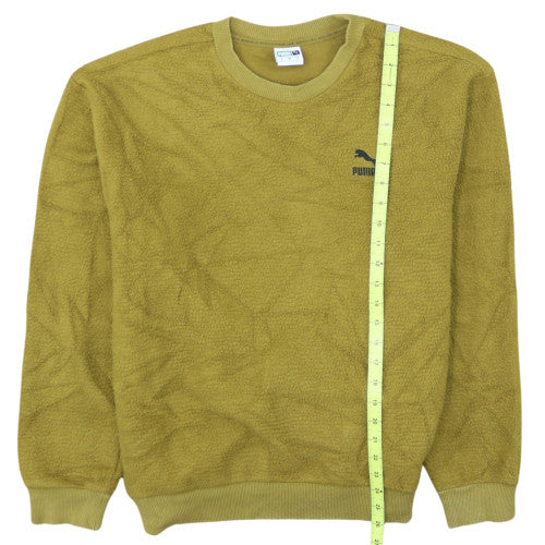 Puma Men's Yellow Fleece Crew Neck Pullover Sweatshirt Size S