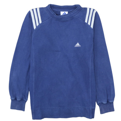 Adidas Womens Blue Crew Neck Pullover Sweatshirt Size 10
