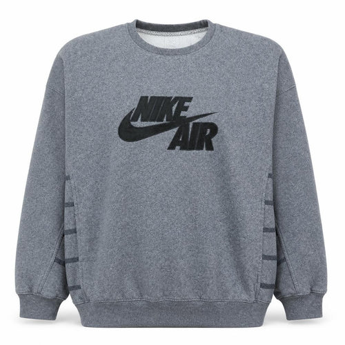 Nike Men's Grey Air Logo Crew Neck Fleece Sweatshirt Size L