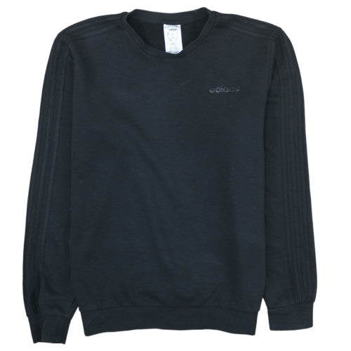 Adidas Mens Black M Crew Neck Pullover Sweatshirt Classic Style