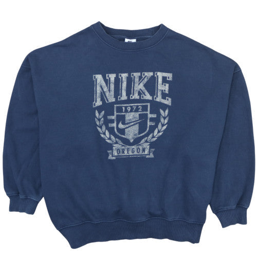 Nike Men’s Blue Crew Neck Graphic Sweatshirt S Pullover Fleece
