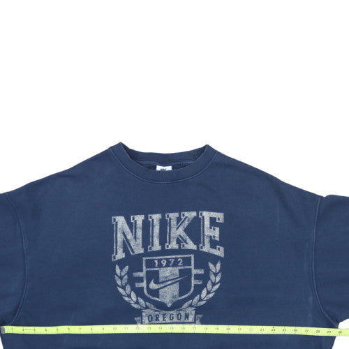 Nike Men’s Blue Crew Neck Graphic Sweatshirt S Pullover Fleece