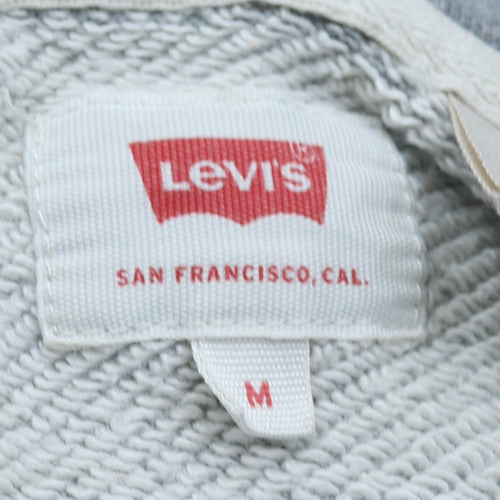 Levi's Men's Grey Pullover Hoodie M Regular Fit Fleece Sweatshirt