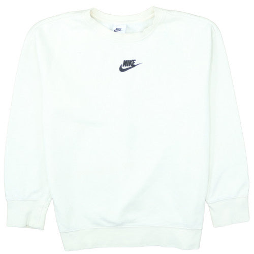 Nike Boys White XL Pullover Fleece Sweatshirt with Logo Crew Neck