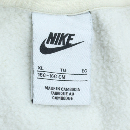 Nike Boys White XL Pullover Fleece Sweatshirt with Logo Crew Neck